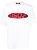 Tricou DSQUARED2, Super Logo Print Red, Alb