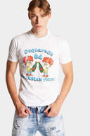 Tricou DSQUARED2, Canadian Brothers, Alb