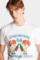 Tricou DSQUARED2, Canadian Brothers, Alb