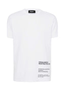 TRICOU DSQUARED2, Restricted Area Print, Alb, Cool Fit