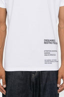 TRICOU DSQUARED2, Restricted Area Print, Alb, Cool Fit