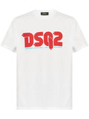 Tricou DSQUARED2, Regular Fit, White, Leaf Logo