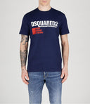Tricou DSQUARED2, Cool Fit, Keep Moving Around, White Logo