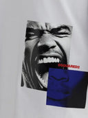 Tricou DSQUARED2, Graphic Print, Blue Details, Alb