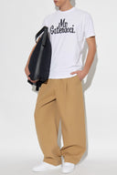TRICOU DSQUARED2, Mr Catenacci Front Print, Regular Fit, Alb