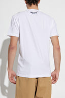 TRICOU DSQUARED2, Mr Catenacci Front Print, Regular Fit, Alb