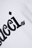 TRICOU DSQUARED2, Mr Catenacci Front Print, Regular Fit, Alb