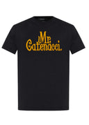 TRICOU DSQUARED2, Mr Catenacci Front Print, Regular Fit, Negru