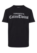 TRICOU DSQUARED2, Toronto's Caten Twins print, Negru, Loose Fit