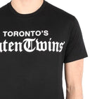 TRICOU DSQUARED2, Toronto's Caten Twins print, Negru, Loose Fit
