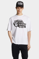 Tricou DSQUARED2, Magliano x D2 Loose Fit Txshirt, Alb