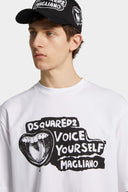 Tricou DSQUARED2, Magliano x D2 Loose Fit Txshirt, Alb