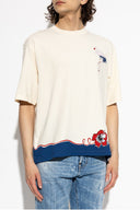 Tricou DSQUARED2,  cream T-shirt with print