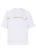 Tricou DSQUARED2, Dsquared2 Tape Loose Fit T-Shirt, Alb