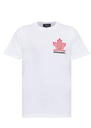 Tricou DSQUARED2, WHITE Cotton T-shirt with Printed Logo