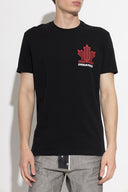 Tricou DSQUARED2, BLACK Cotton T-shirt with Printed Logo