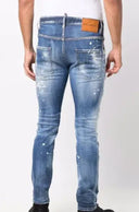 BLUGI DSQUARED2, Bumbac, Ripped Detail Jeans Blue