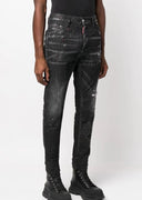 BLUGI DSQUARED2, relax long crotch Jean, Negru, S71LB1084S30357900