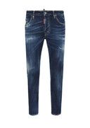 JEANS DSQUARED2, Dark Moody blues wash, Skater Fit, Bleumarin