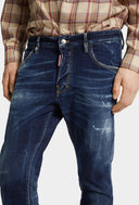 JEANS DSQUARED2, Dark Moody blues wash, Skater Fit, Bleumarin