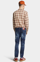 JEANS DSQUARED2, Dark Moody blues wash, Skater Fit, Bleumarin