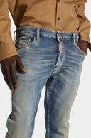 JEANS DSQUARED2, Medium Sandy Wash, Skater Fit, Bleu
