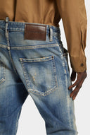 JEANS DSQUARED2, Medium Sandy Wash, Skater Fit, Bleu