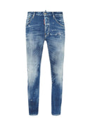 JEANS DSQUARED2, Medium Spots Wash, Skater Fit, Albastru
