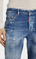 JEANS DSQUARED2, Medium Spots Wash, Skater Fit, Albastru