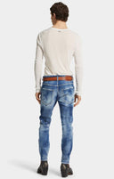 JEANS DSQUARED2, Medium Spots Wash, Skater Fit, Albastru