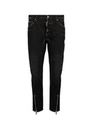 Jeans DSQUARED2, Aviator Biker Zips Jeans, Negru