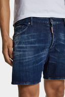 Pantaloni scurtiDSQUARED2, Dark Milky Way Wash Bro Jean Shorts, blue