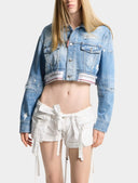 Jacheta DSQUARED2, Light Wash Boxy Jean Jacket