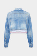 Jacheta DSQUARED2, Light Wash Boxy Jean Jacket