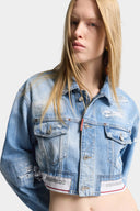 Jacheta DSQUARED2, Light Wash Boxy Jean Jacket