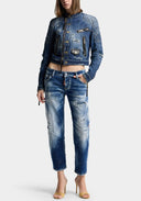 Jacheta DSQUARED2, Medium Broken Biker Jean Jacket