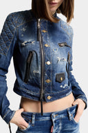 Jacheta DSQUARED2, Medium Broken Biker Jean Jacket
