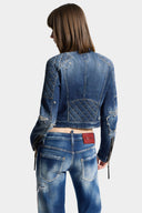 Jacheta DSQUARED2, Medium Broken Biker Jean Jacket