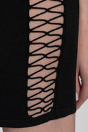 Rochie DSQUARED2, with decorative side cut-outs, Negru