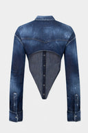 Top DSQUARED2, Deep Cut Night Whisper Denim Shirt