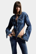 Top DSQUARED2, Deep Cut Night Whisper Denim Shirt
