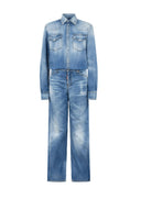 Salopeta DSQUARED2,Light Wash Trucker Jumpsuit
