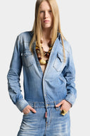 Salopeta DSQUARED2,Light Wash Trucker Jumpsuit
