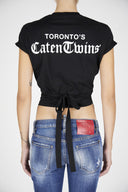 TOP DSQUARED2, Imprimeu Caten Twins, Negru
