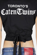 TOP DSQUARED2, Imprimeu Caten Twins, Negru