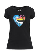 Tricou DSQUARED2, Heart Multicolor Print, Black