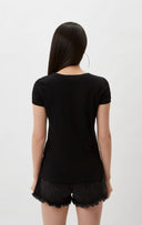 Tricou DSQUARED2, Heart Multicolor Print, Black
