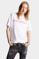 Tricou DSQUARED2, Easy Fit, Pastel Pink, White