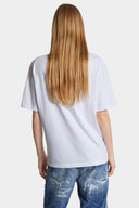Tricou DSQUARED2, Wash Breezy Fit Doodle, Alb