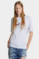 Tricou DSQUARED2, Wash Breezy Fit Doodle, Alb